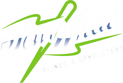 The logo for Sew What Blinds & Upholstery